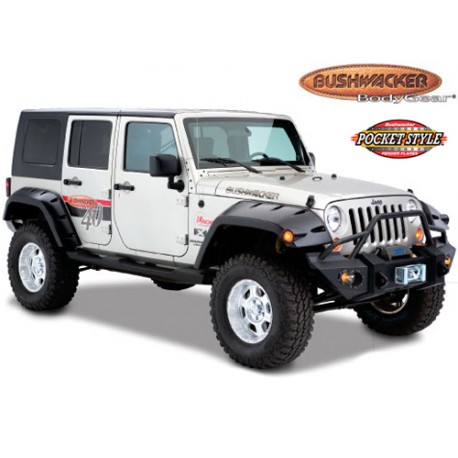 Bushwacker Kit d'extensions d'ailes arrière Pocket Style 2 éléments 4 portes 6,75"  17cm - Wrangler JK 07 -