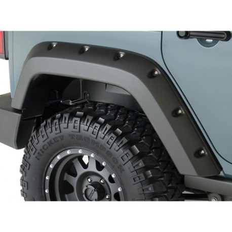 Bushwacker Kit d'extensions d'ailes arrière Pocket Style 2 éléments 4 portes 4,75"  12cm - Wrangler JK 07 - 14