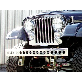 Pare-chocs acier inox avec perforation - Jeep CJ 55 - 86