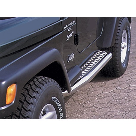 Kit de tubes de protection latéraux Ø 75 mm avec plateau en aluminium - Wrangler YJ 87 - 95