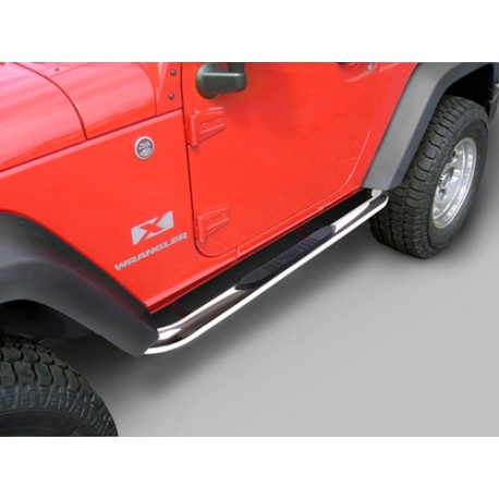 Kit de tubes de protection latéraux acier inox 2 portes Ø 75mm avec homologation TÜV - Wrangler JK 07 - 15